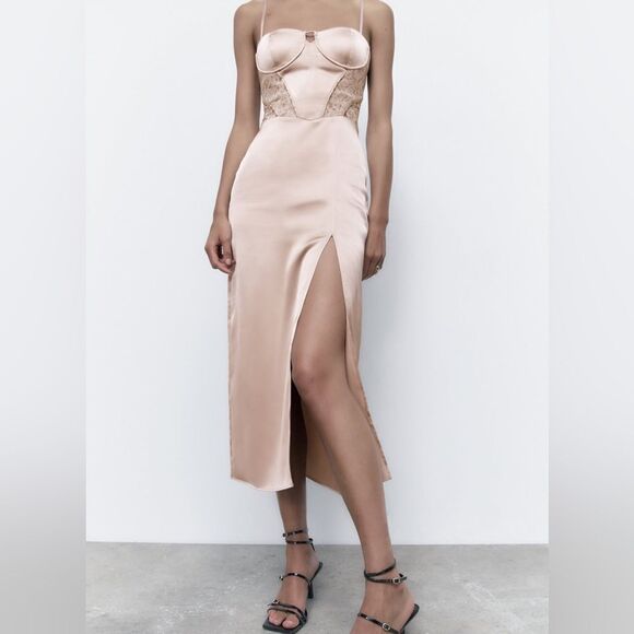 Zara Corset Combination Dress New - Picture 10 of 12